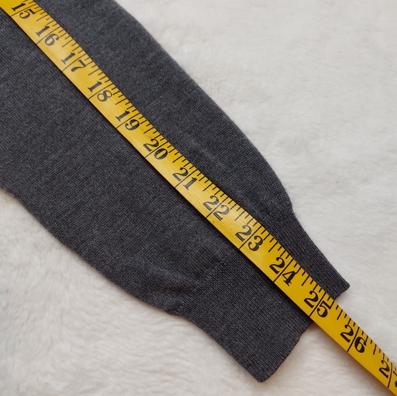 Jos. A. Bank Gray Merino Wool Long Sleeve Quarter Button Collared Sweater Size L - Picture 9 of 9